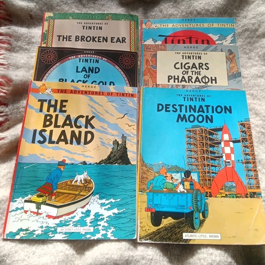 Lot of 6 THE ADVENTURES OF TINTIN Books Herge PB Little, Brown
